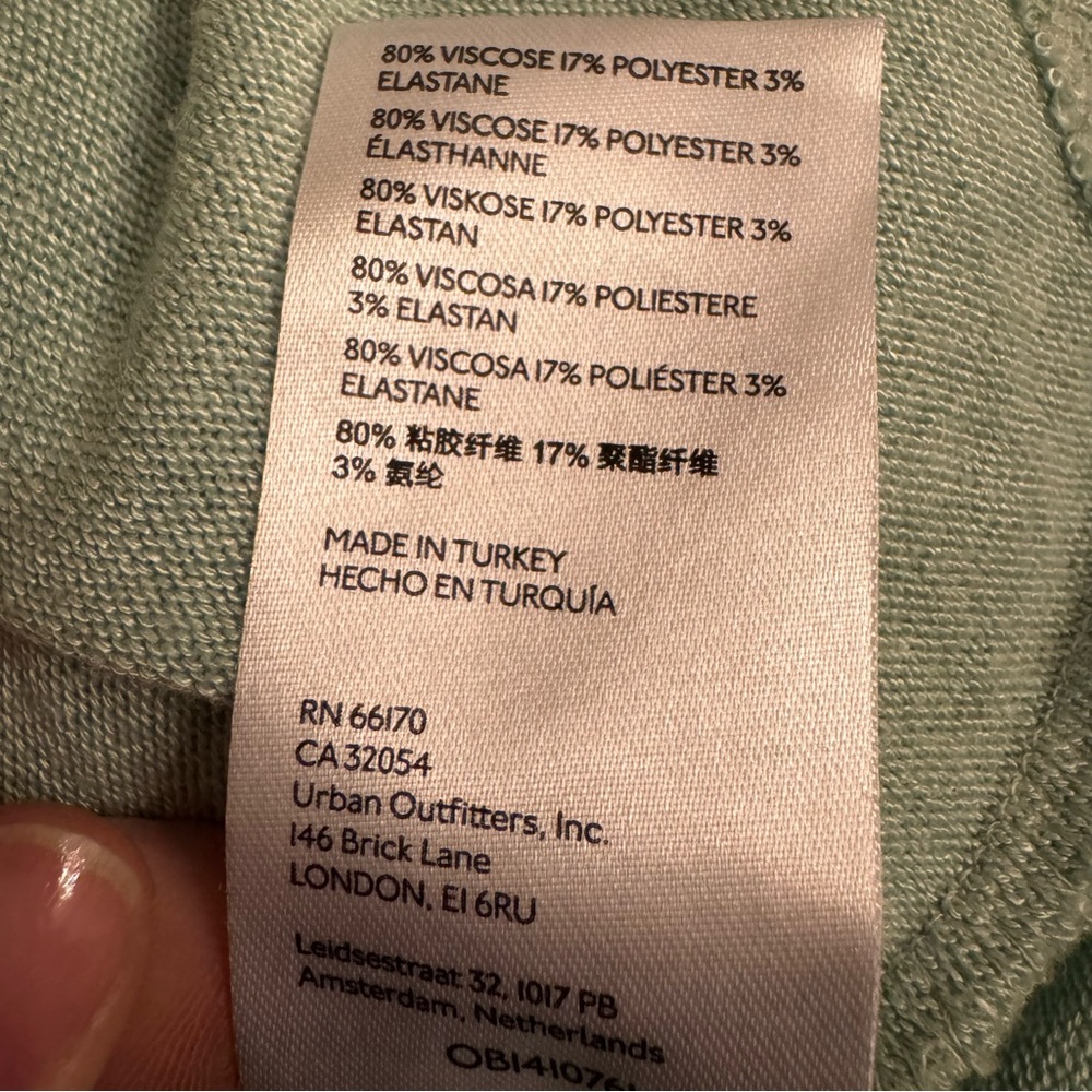 Anthropologie Mint Green Puff-Sleeved Turtleneck Top - Picture 11 of 11